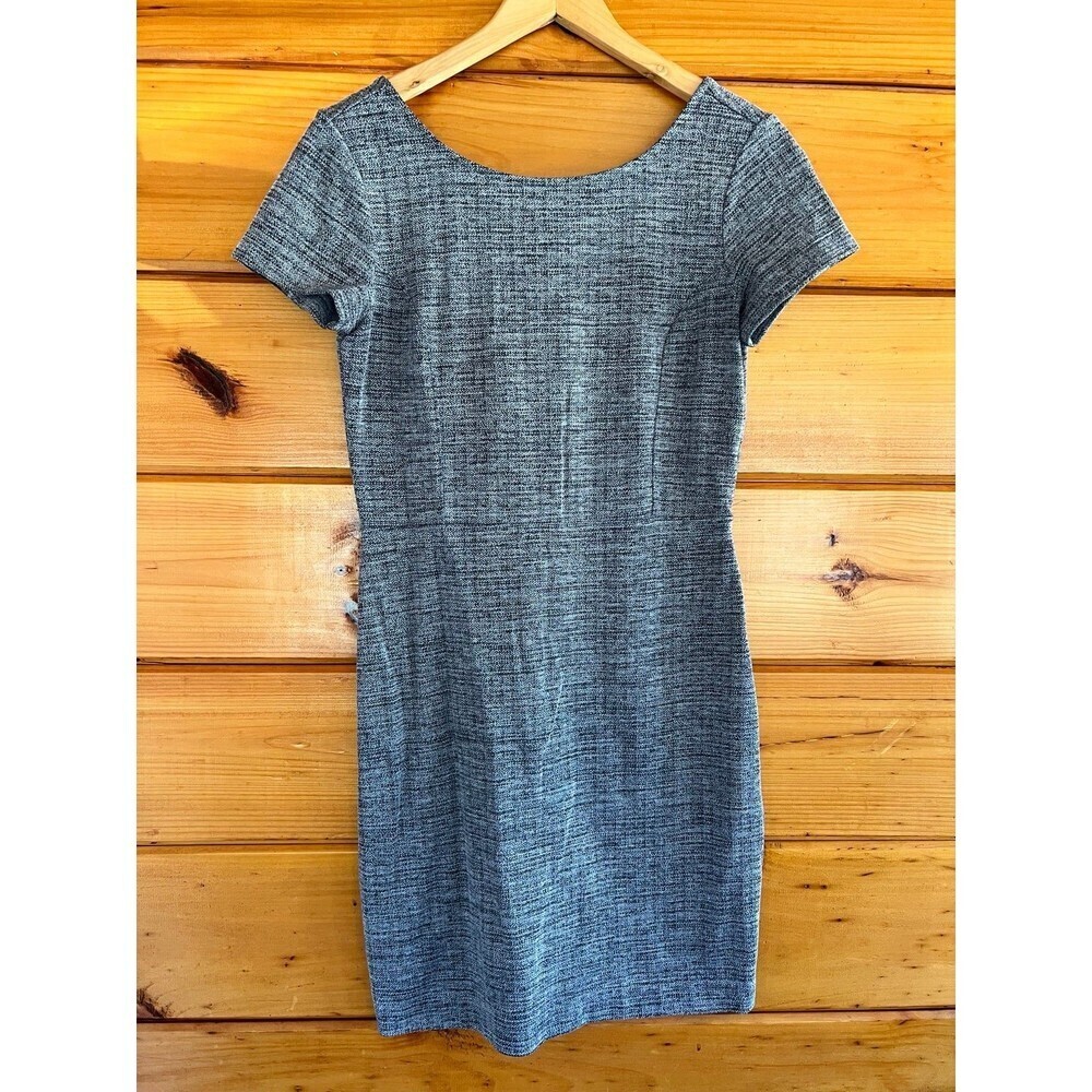 Banana Republic Women's Heather Gray Cap Sleeve Dress Side Zipper 4